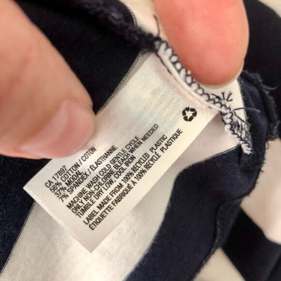 GAP Navy Blue & White Stripe Sleeveless Bodycon‎ Dress Sz S - Picture 5 of 5